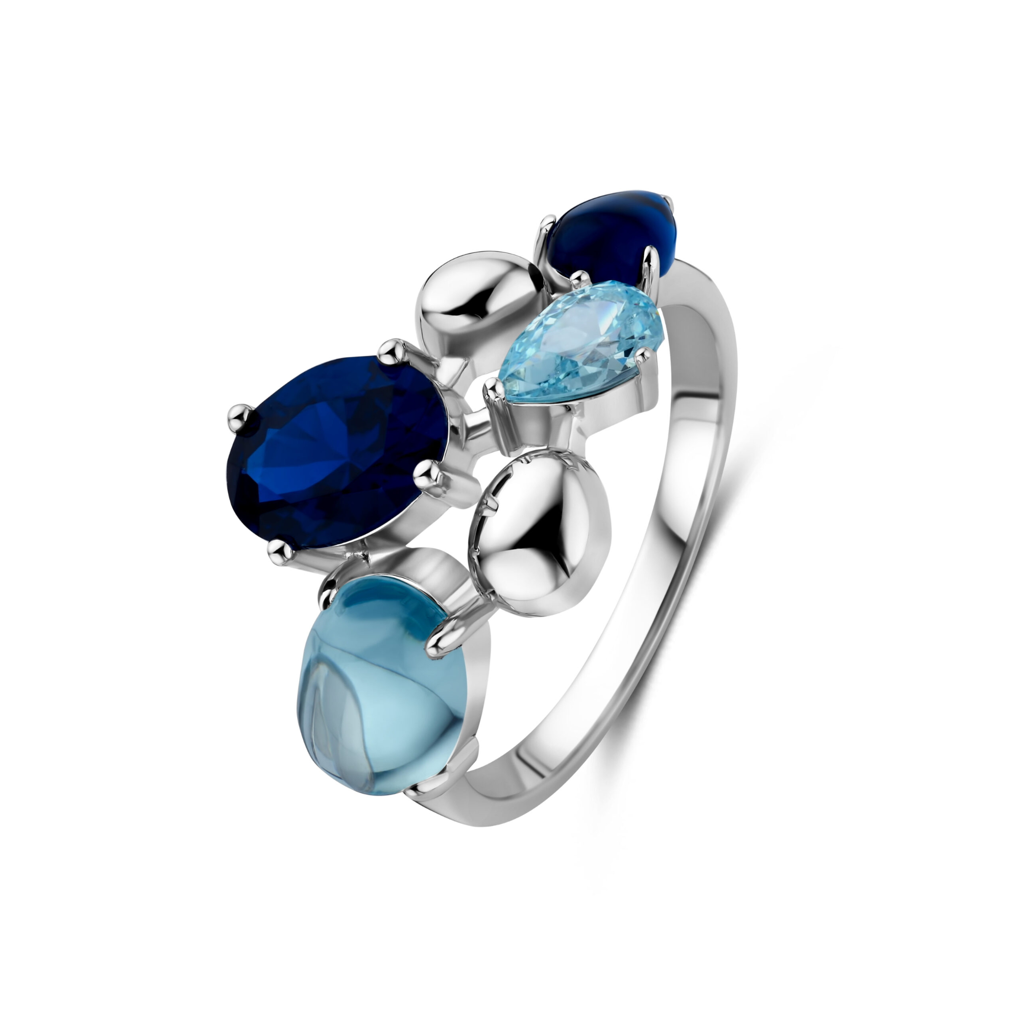 Rosa di Luca zilv ring blauw