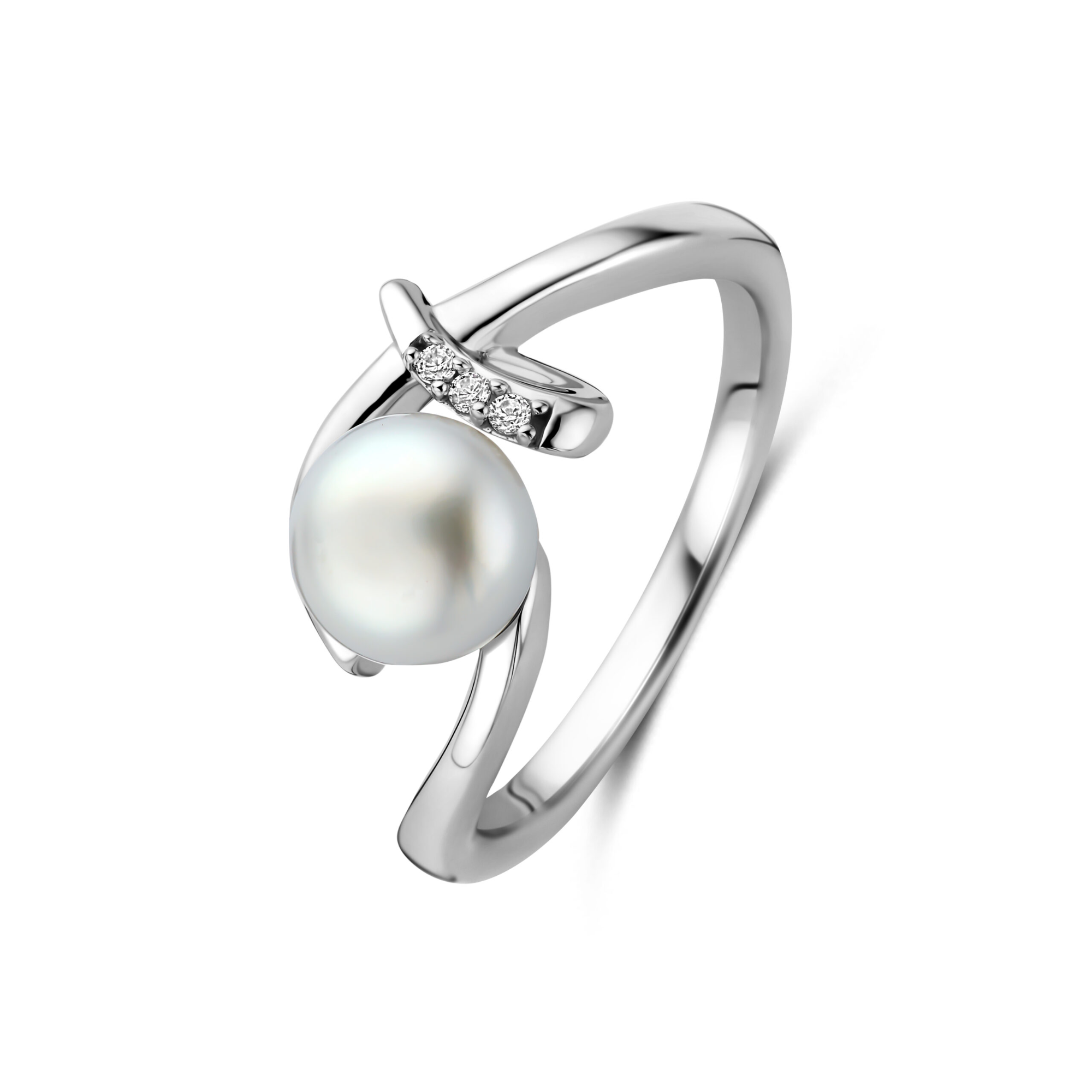 Rosa di Luca zilv ring zirk parel