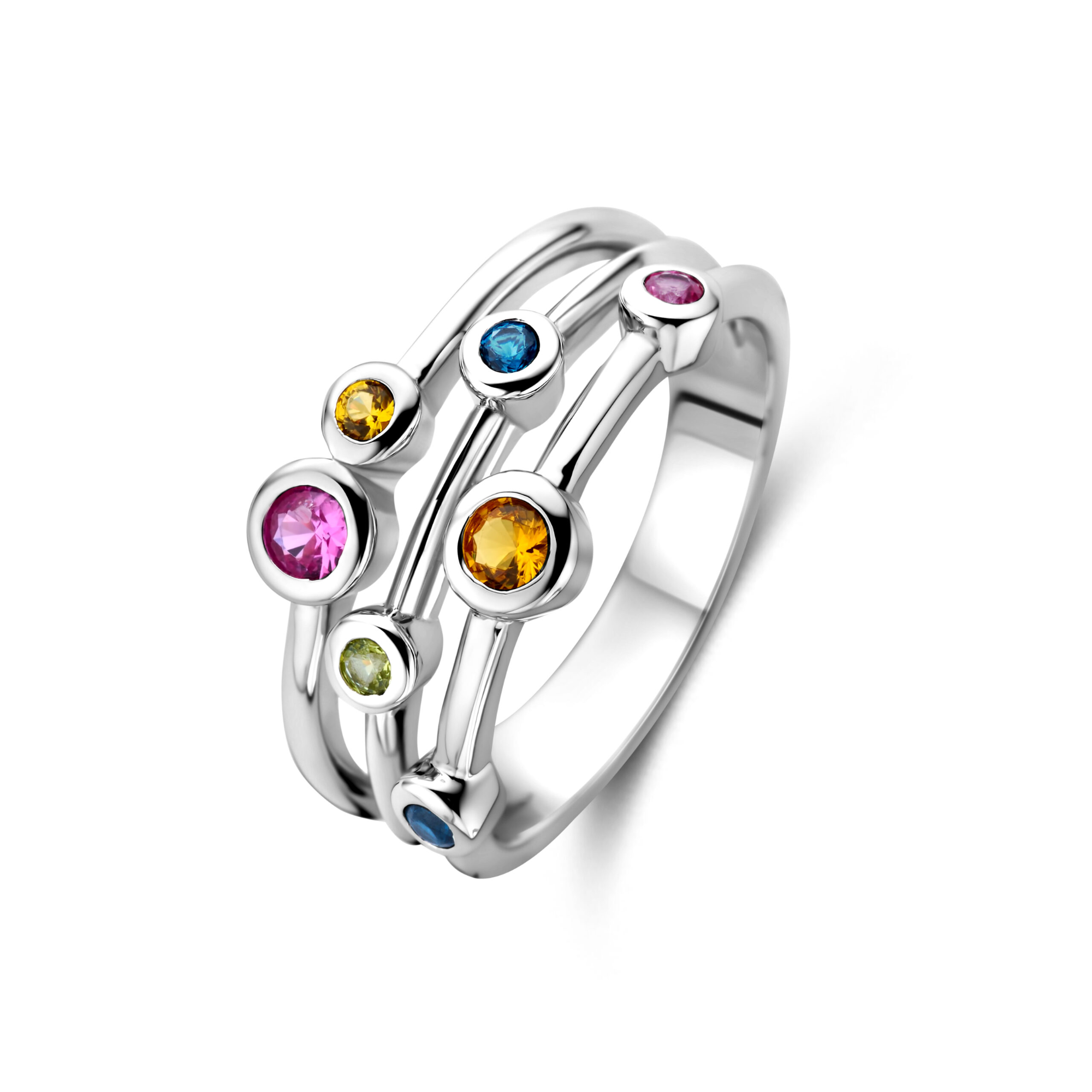 Rosa di Luca zilv ring zirk kleur