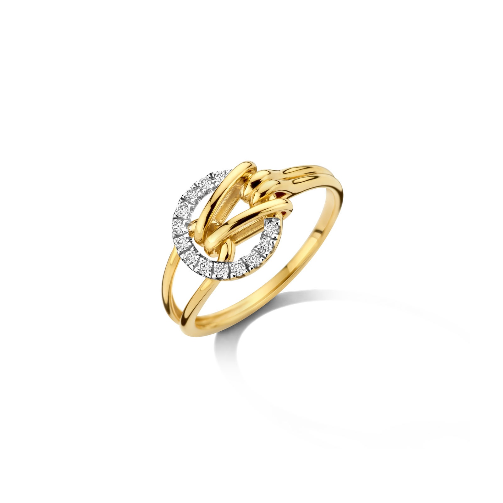 Ring goud 18kt met natuurlijke diamant