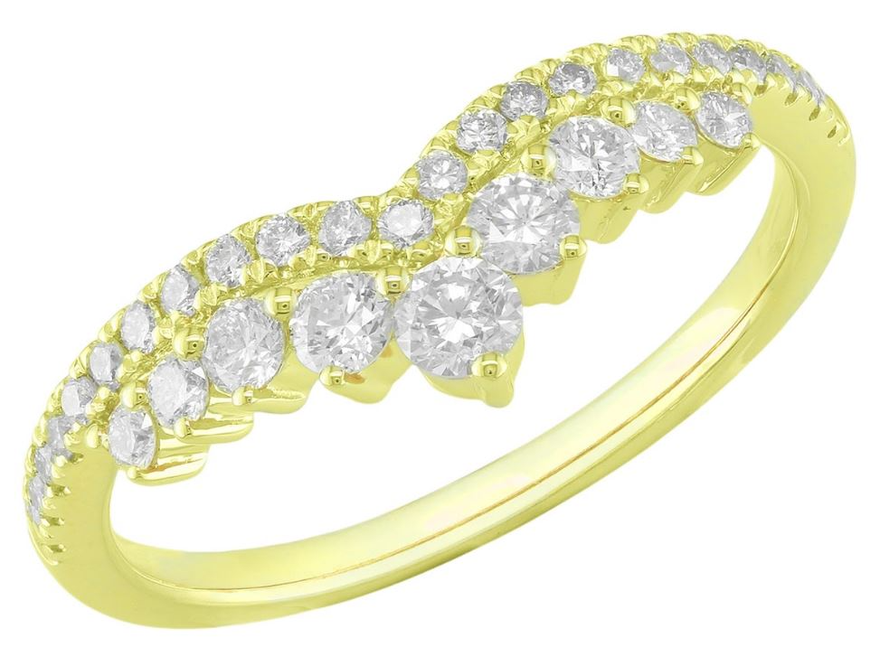 Geelgouden ring 18K met diamanten 0.53ct.