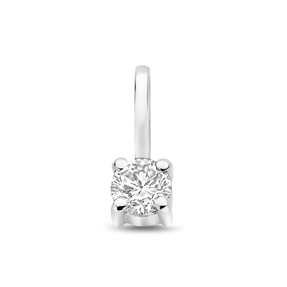 Zilveren hanger met labgrown diamant van 0,10 caraat. Een tijdloos sieraad voor elke bijzondere gelegenheid. Hanger is exclusief collier.