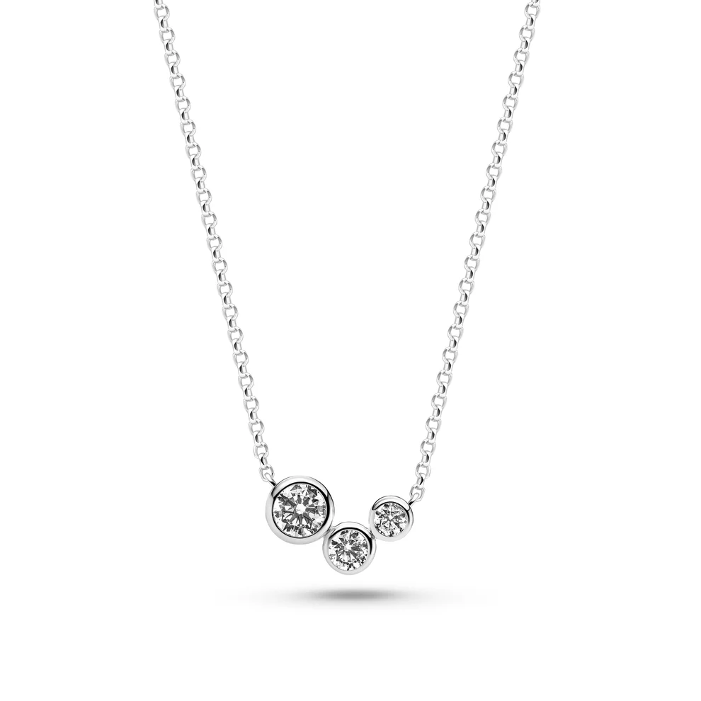 zilver collier met zirkonia