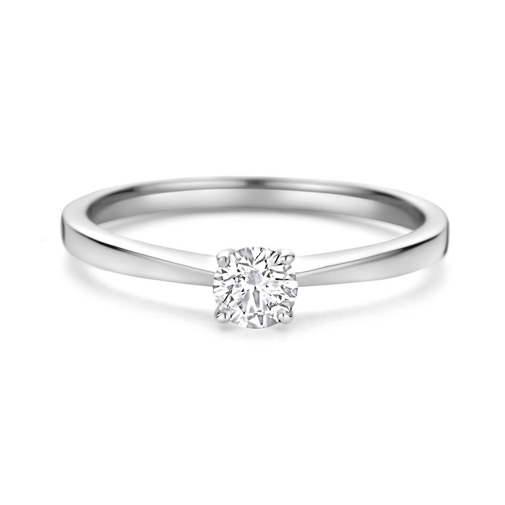 Zilveren ring met labgrown diamant van 0,25 caraat. Een prachtige ring om een aanzoek mee te doen. Maar ook een tijdloze klassieker voor een betaalbare prijs.