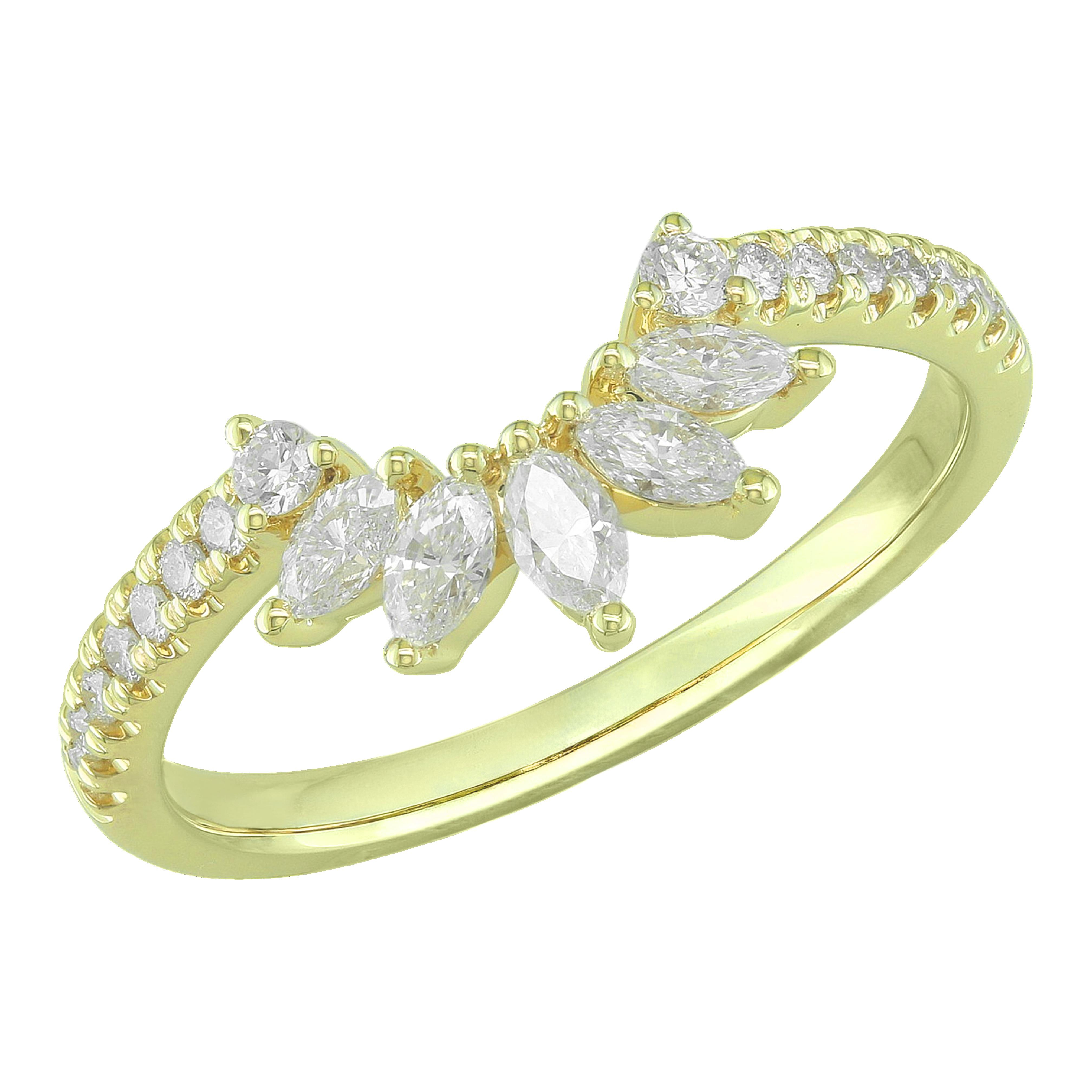 Geelgouden ring met diamanten 0.40ct.