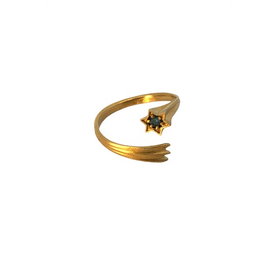 Der Ring Sternschnuppe Au 750 BI. mit Brillant 0,10,  besticht durch sein edles Design und hochwertige Materialien. Tragen Sie diesen zeitlosen Schmuck am besten zu eleganter Abendgarderobe oder bei besonderen Anl&auml;ssen, um dessen Glanz zu betonen. Ein unverzichtbares Accessoire f&uuml;r jeden Schmuckliebhaber. Ringweite variabel einstellbar