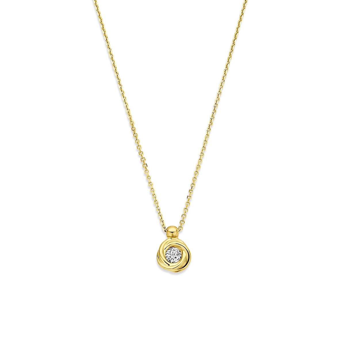 14k Geelgouden collier uitgevoerd met lab grown diamant. Het collier heeft een schakelbreedte van 0,8mm en lengtes van 40-42-44cm. Het totale diamantgewicht is 0.1ct.
Lab grown diamanten zijn diamanten die ontstaan in een laboratorium. Onder extreem hoge druk en temperatuur wordt het natuurlijk ontstaansproces nagebootst met als eindresultaat een diamant met dezelfde chemische eigenschappen maar met een andere oorsprong.