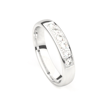 Trouwring 18 kt met diamant 