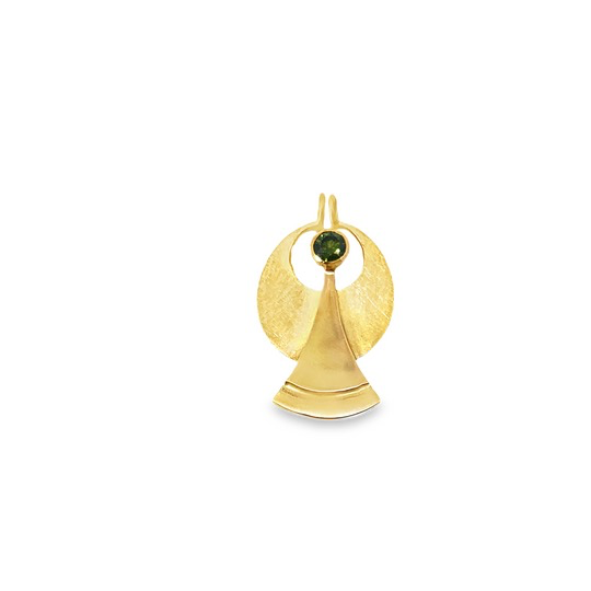 Schutzengel Gold 750 Brill. gr&uuml;n  0,2ct.
Gravur auf der R&uuml;ckseite m&ouml;glich
UNIKAT
