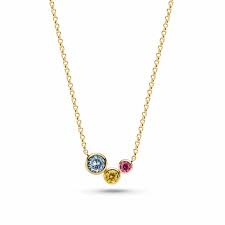 Ketting zilver verguld van de collectie Sif Jakobs met kleurstenen zirconium