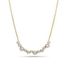 De ketting is in plaque met onderaan een reeks van zirkonium steentjes