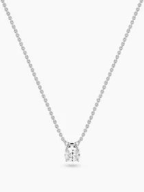 Dit juweel is een ketting in zilver met een hanger met zirkonium uit de reeks Ovale