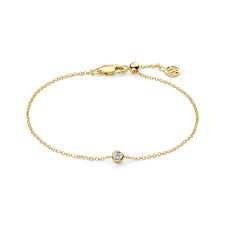 De armband is in plaque met een steentje in zirkonium uit de reeks van Sarzana