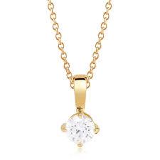 De ketting is in plaque met een forcat schakel en de hanger is in plaque met een zirkonium steentje uit de 
reeks Princexx . de ketting heeft de lengte van 45 cm