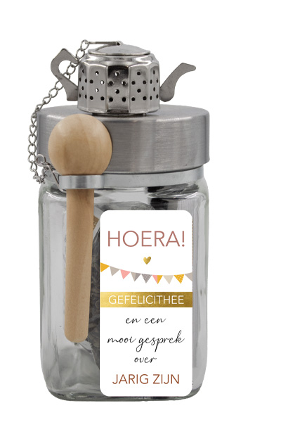 GEFELICITHEE: feestelijke ooling thee. Een karakteristiek en vriendelijk karakter, geurig, notig en zacht van smaak. 20 gram biologische ooling thee.