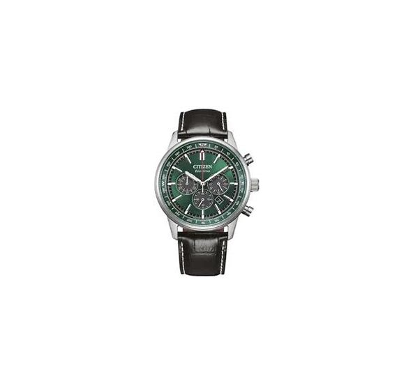 Der Citizen HAU Chrono ECO Lederband schwarz (Modellnummer: CA4720-014X) besticht durch sein elegantes Design aus Edelstahl und einem schwarzen Lederarmband. Er bietet eine analoge Anzeige, Mineralglas, Datumsfunktion und ist bis 100 Meter wasserdicht. Perfekt kombinierbar mit formeller und legerer Kleidung, eignet er sich ideal f&uuml;r den t&auml;glichen Gebrauch oder besondere Anl&auml;sse.