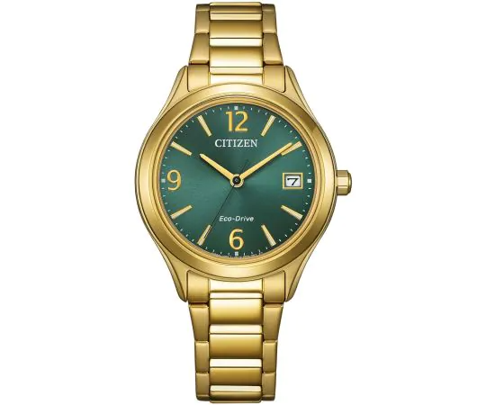 Die Citizen DAU Eco Metallband gelb FE6122-64X ist eine elegante Armbanduhr mit einem gelben Metallarmband. Diese Damen-Uhr kombiniert Stil und Funktionalit&auml;t f&uuml;r den t&auml;glichen Gebrauch. Mit ihrem modernen Design ist sie das perfekte Accessoire f&uuml;r jedes Outfit. Tragen Sie sie am Handgelenk, um Ihren Look stilvoll abzurunden. Ideal f&uuml;r modische und umweltbewusste Tr&auml;ger.