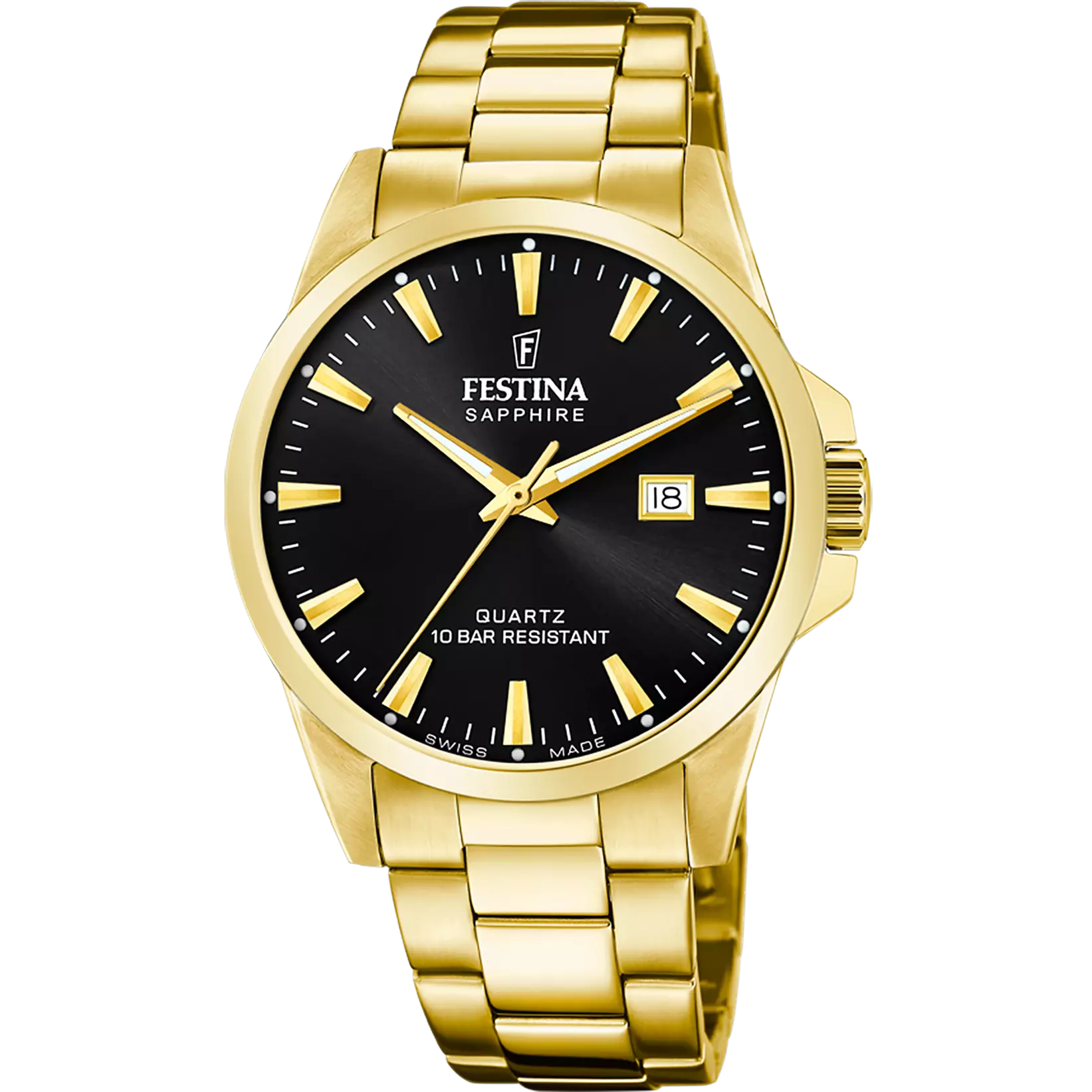 Festina - Doubl&eacute; heren horloge Quartz, 100 meter WR, Saffierglas, Swiss Made - F20044/6