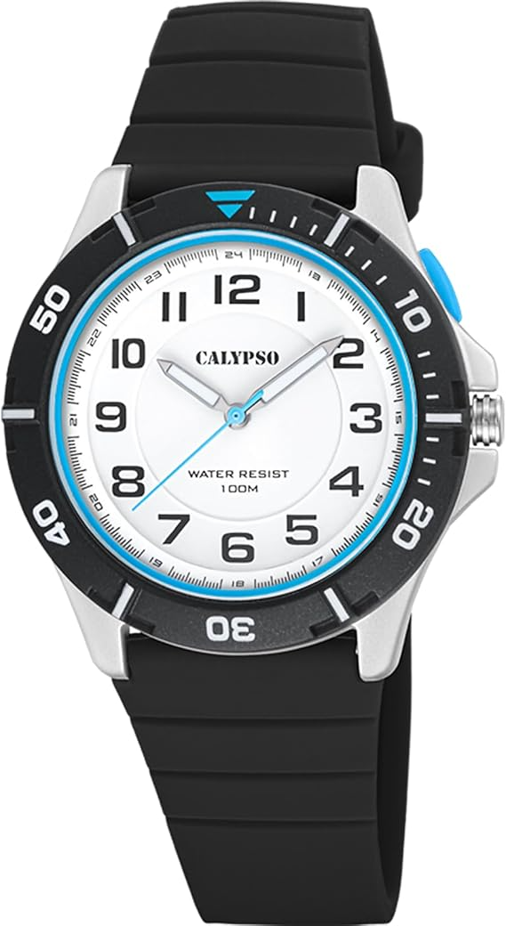 Calypso horloge met rubberen band zwart