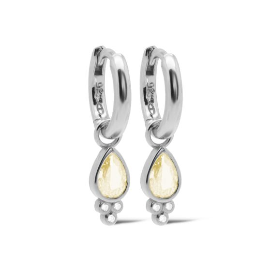 Karma Jewelry Hinged Hoops Hera Drop Citrien Silver