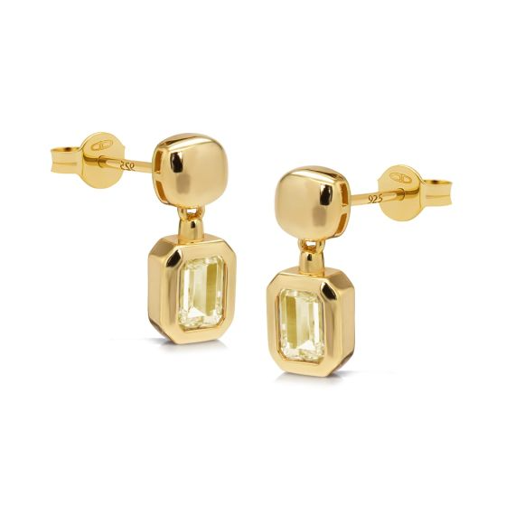 KARMA OORSTEKERS GOLDPLATED NOA ZIRKONIA CITRIEN XL