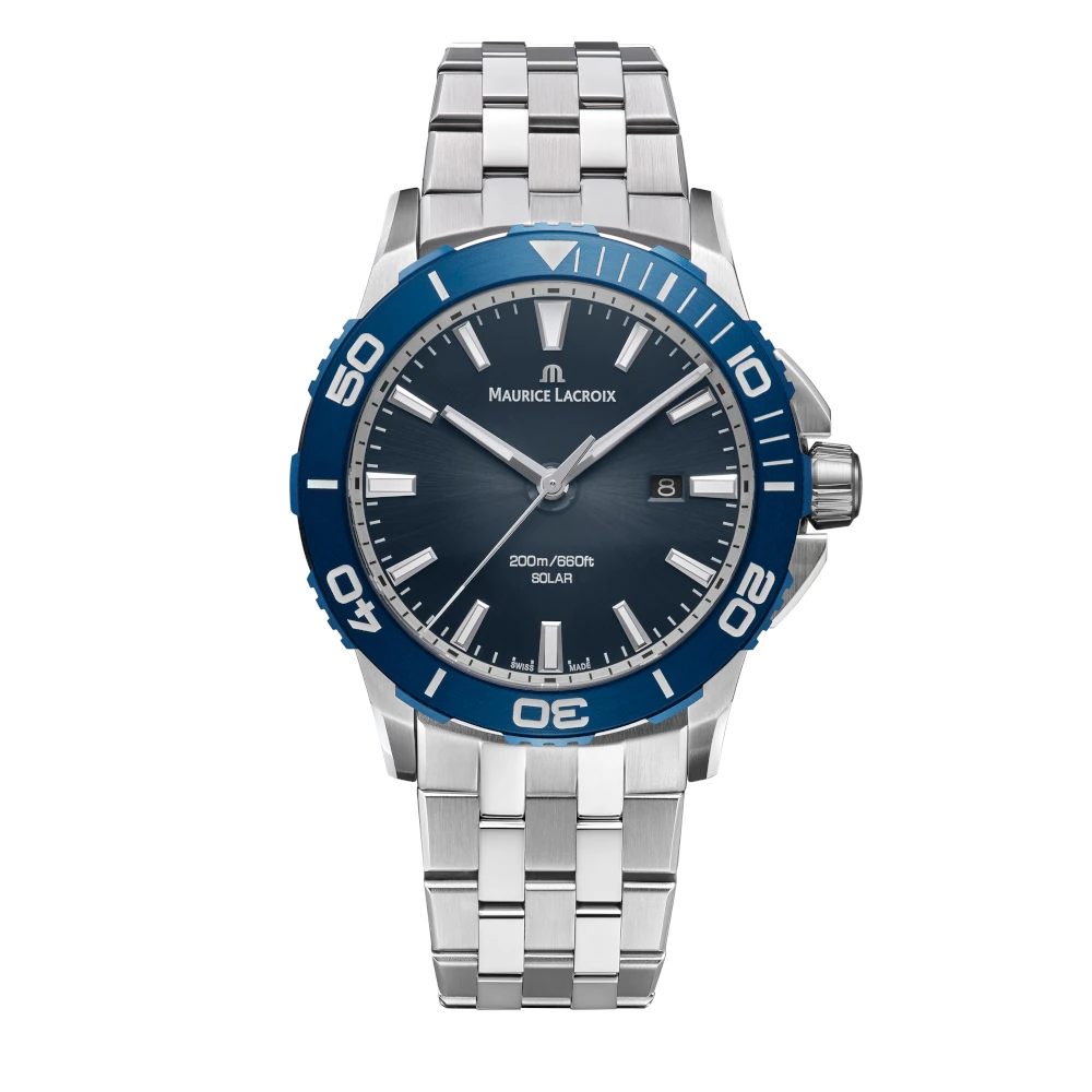 Dit is een horloge van het merk Maurice Lacroix gemaakt voor heren.
De specificaties zijn als volgt:
Kastmaat: 41 mm
Waterdichtheid: 20 ATM / 200 Meter / 660 Feet
Dit horloge heeft de volgende functies/eigenschappen:
Diver
Datumaanduiding