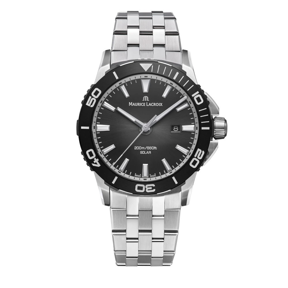 Dit is een horloge van het merk Maurice Lacroix gemaakt voor heren.
De specificaties zijn als volgt:
Kastmaat: 41 mm
Waterdichtheid: 20 ATM / 200 Meter / 660 Feet
Dit horloge heeft de volgende functies/eigenschappen:
Diver
Datumaanduiding