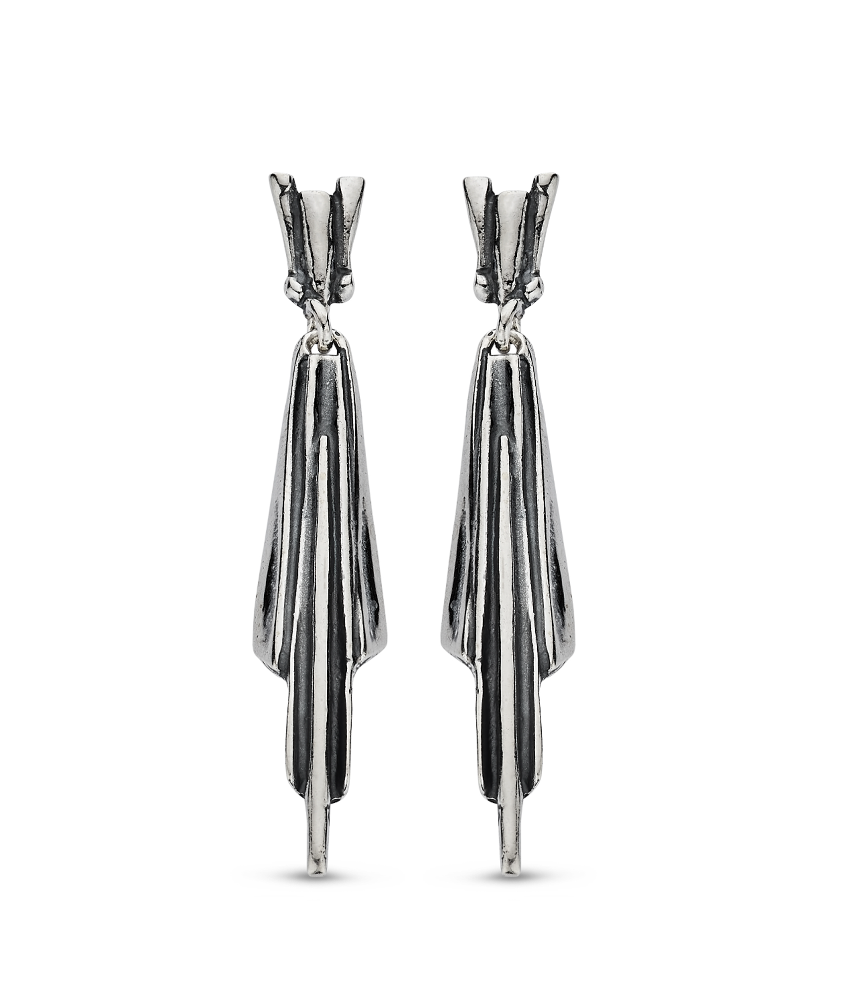 Zilveren oorhangers Lenferink. Bijpassende choker en armabnd