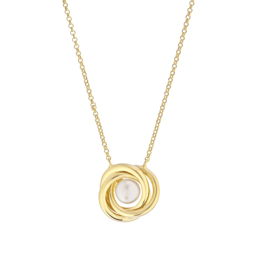 Ketting met hanger en parel in verguld van het merk Marcello Pane 