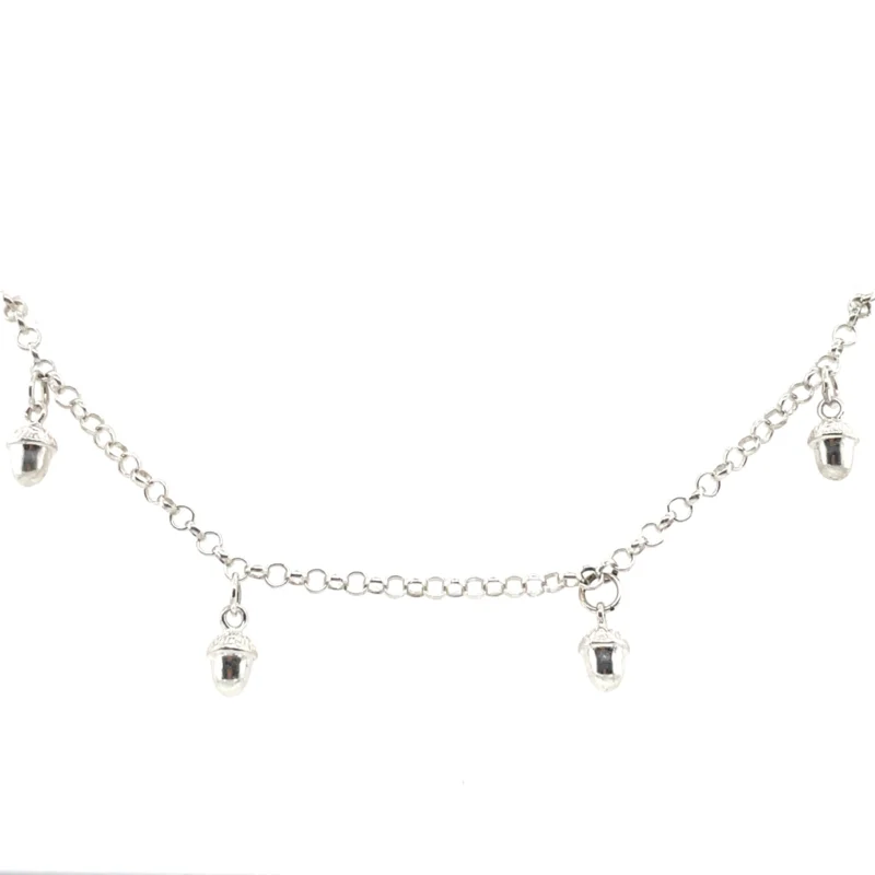 Zilver kinderarmband met eikeltjes 15 cm

