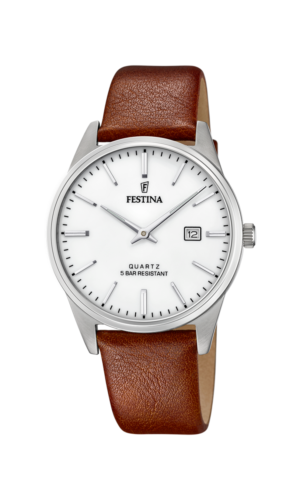 Festina horloge ledren band stalen kast.