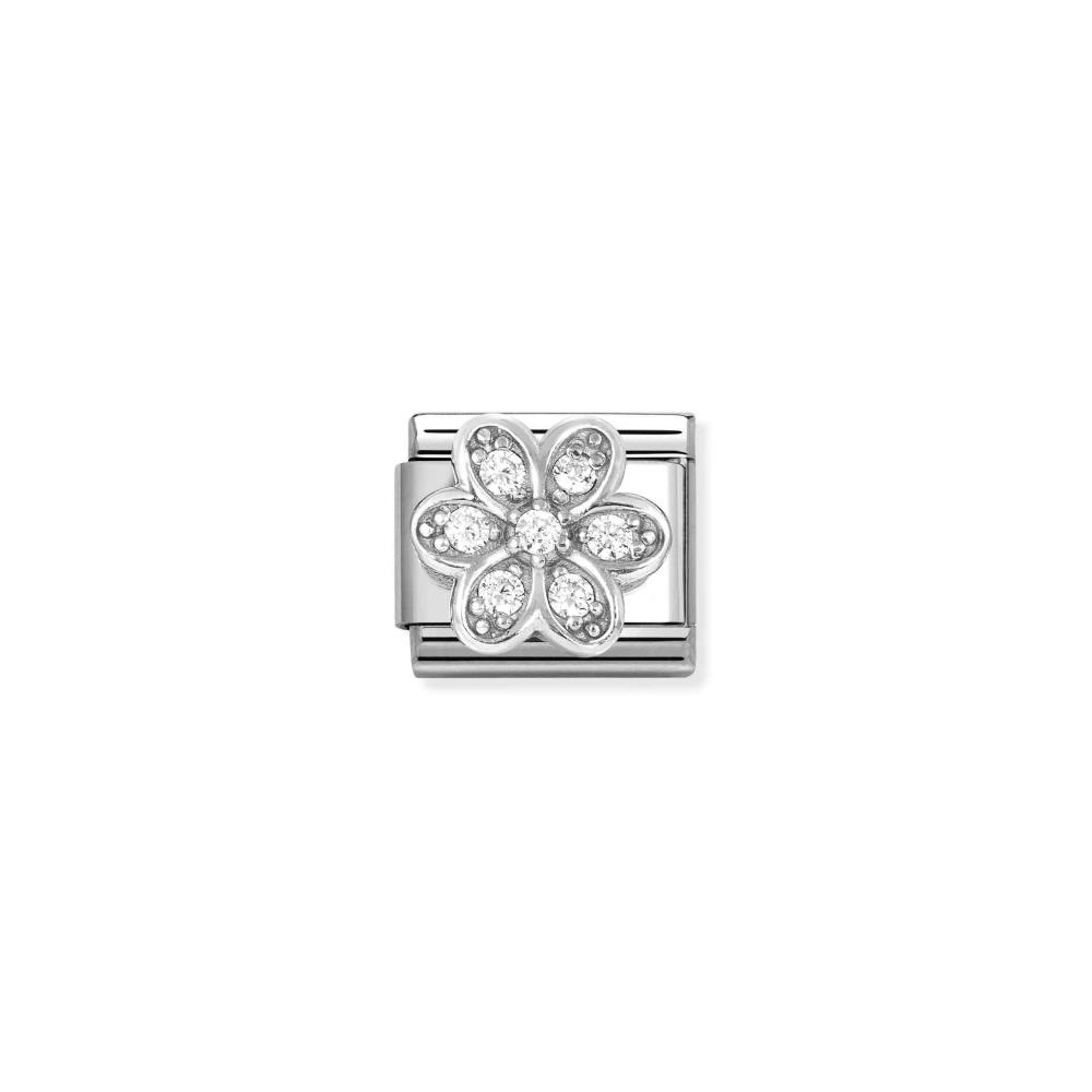 Series	Nature and Flowers
Jewellery material	Stainless Steel, Silver
Stone_type	Zirconia
Stone-color	White
Category	Link
Brand	Nomination Jewellery