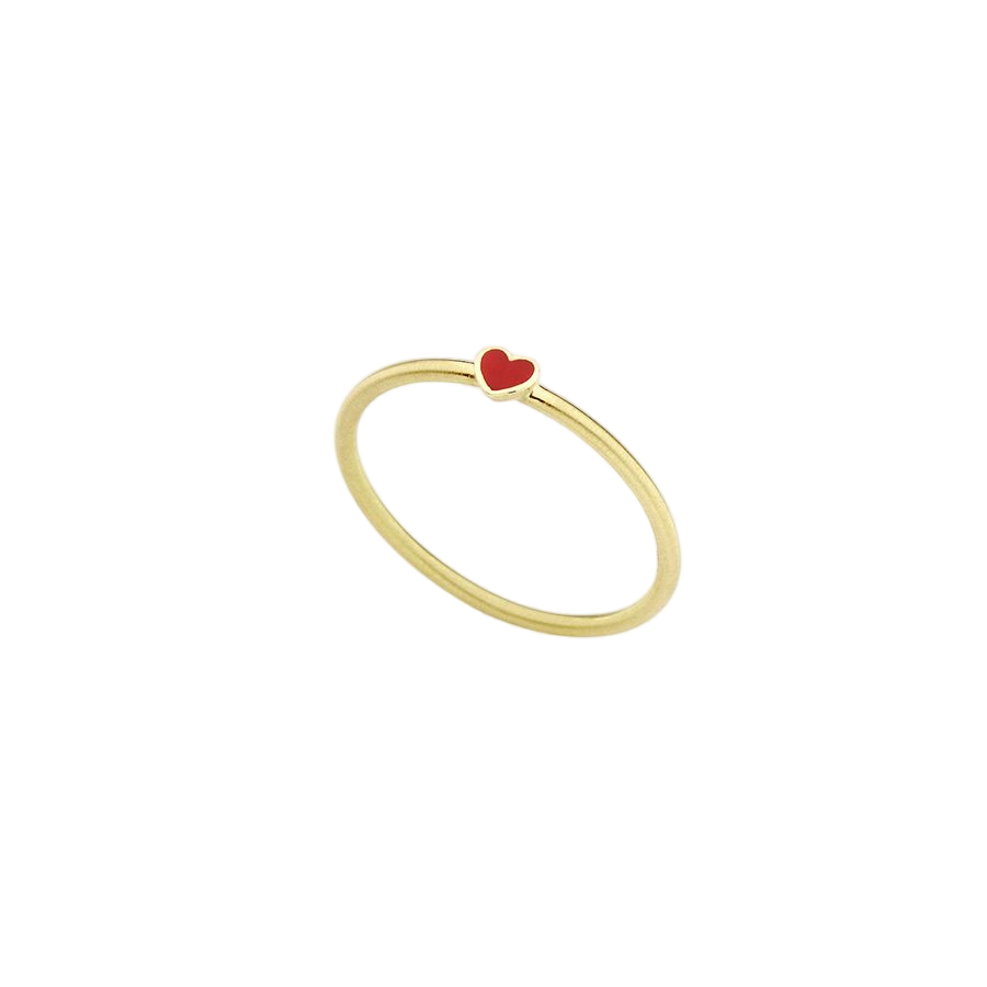 een 18 krt geelgouden ring Antonio Bernardo model dany red heart 