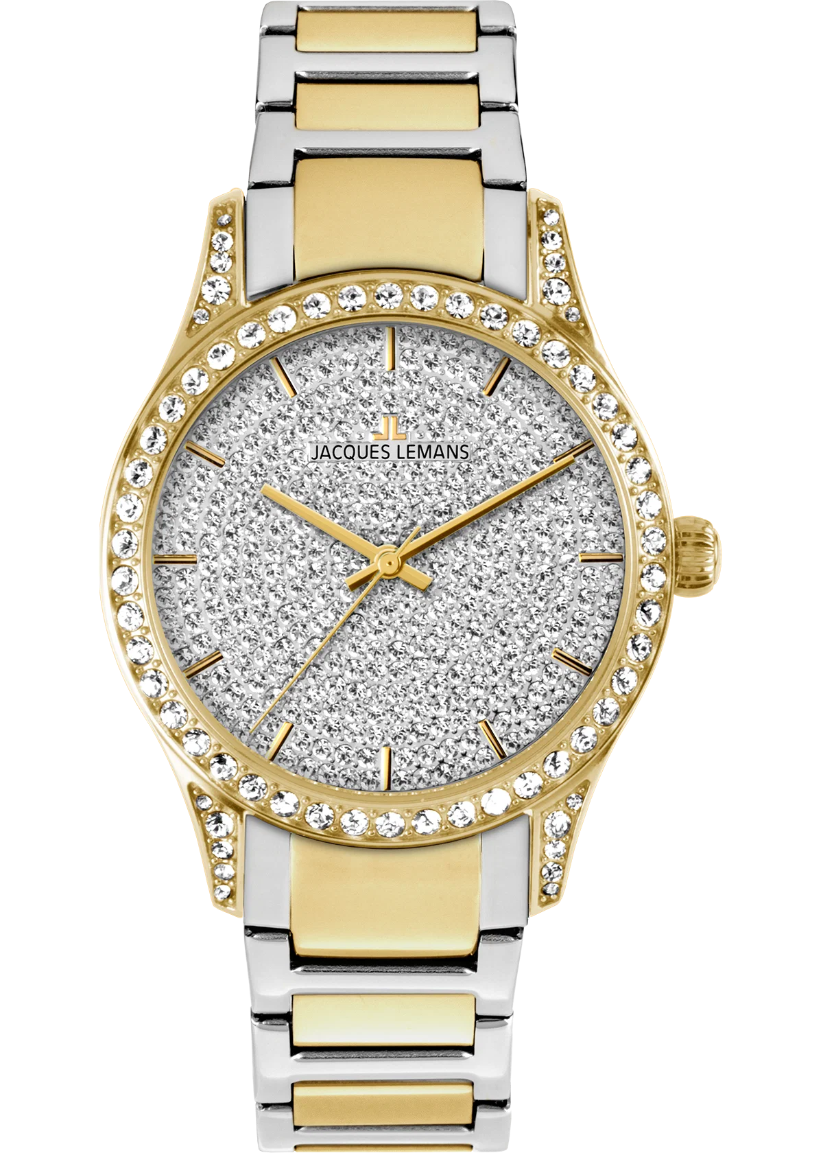 Die Venice Damenuhr JACQUES LEMANS besticht durch ihr elegantes Design, 38mm massiv Edelstahl IP-gold Bicolor und einem zweifarbigen Armband. Mit Quarzwerk und Wasserdichtigkeit bis 5 ATM ist sie ideal f&uuml;r den Alltag. Tragen Sie diese stilvolle Uhr bei festlichen Anl&auml;ssen oder im B&uuml;ro, um Ihrem Outfit einen Hauch von Luxus zu verleihen.