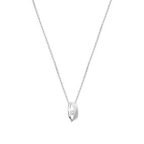 Gerhodineerd 925 zilveren collier uitgevoerd met zirkonia. Het collier heeft draaglengtes van 41+4cm. De schakelbreedte is 1.1mm.