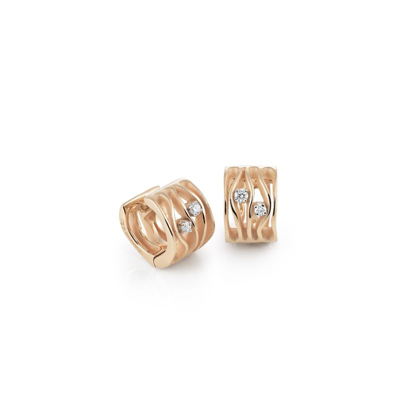 Dune Series Earrings, 18Kt Orange Apricot Gold with Diamonds

Dia ct. 0.1