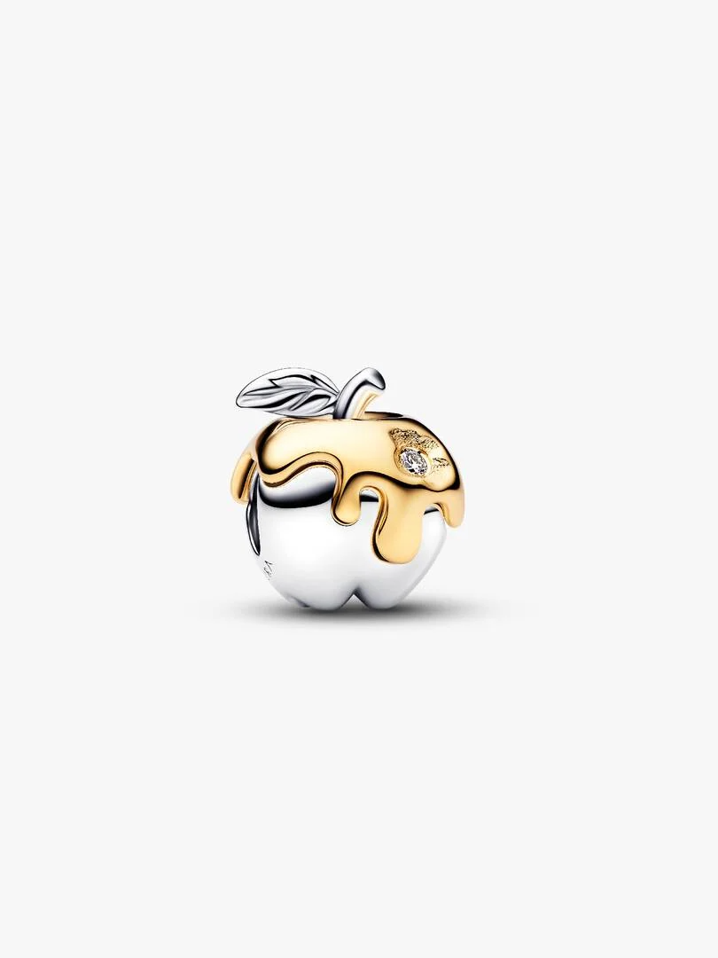 Disney Snow White apple sterling silver and 14k gold-plated charm with 0.012 ct TW G-I VS+ round brilliant very good cut lab-grown diamond