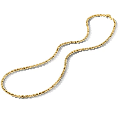 Fjory - 14kt geelgouden koord collier 3.9mm, 45cm, met zilveren kern - 40-KN0445