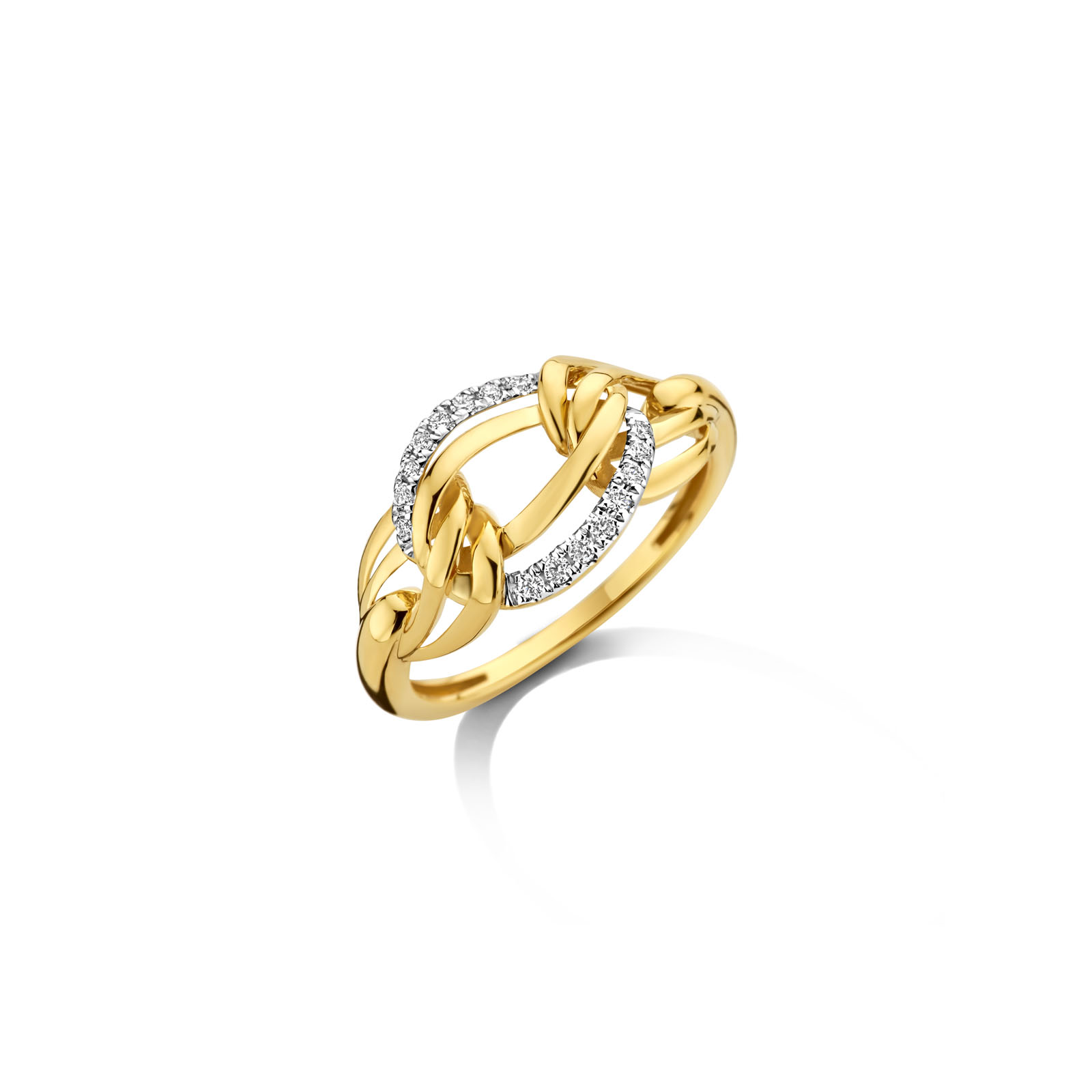 Ring goud 18kt met natuurlijke diamant