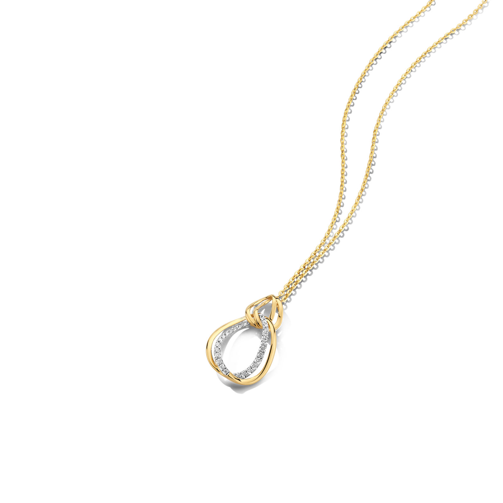 Hanger goud 18kt met natuurlijke diamant