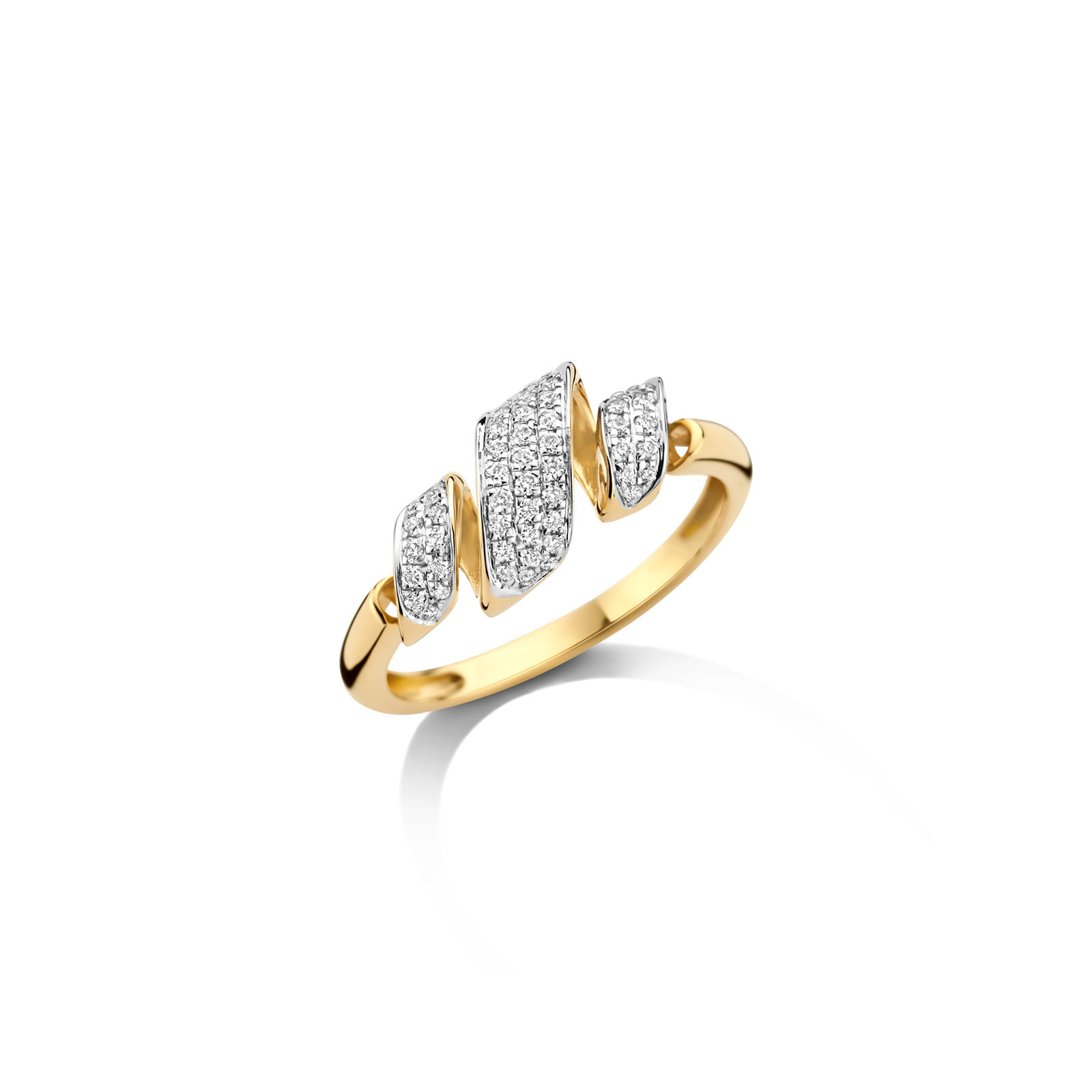 Ring goud 18kt met natuurlijke diamant
