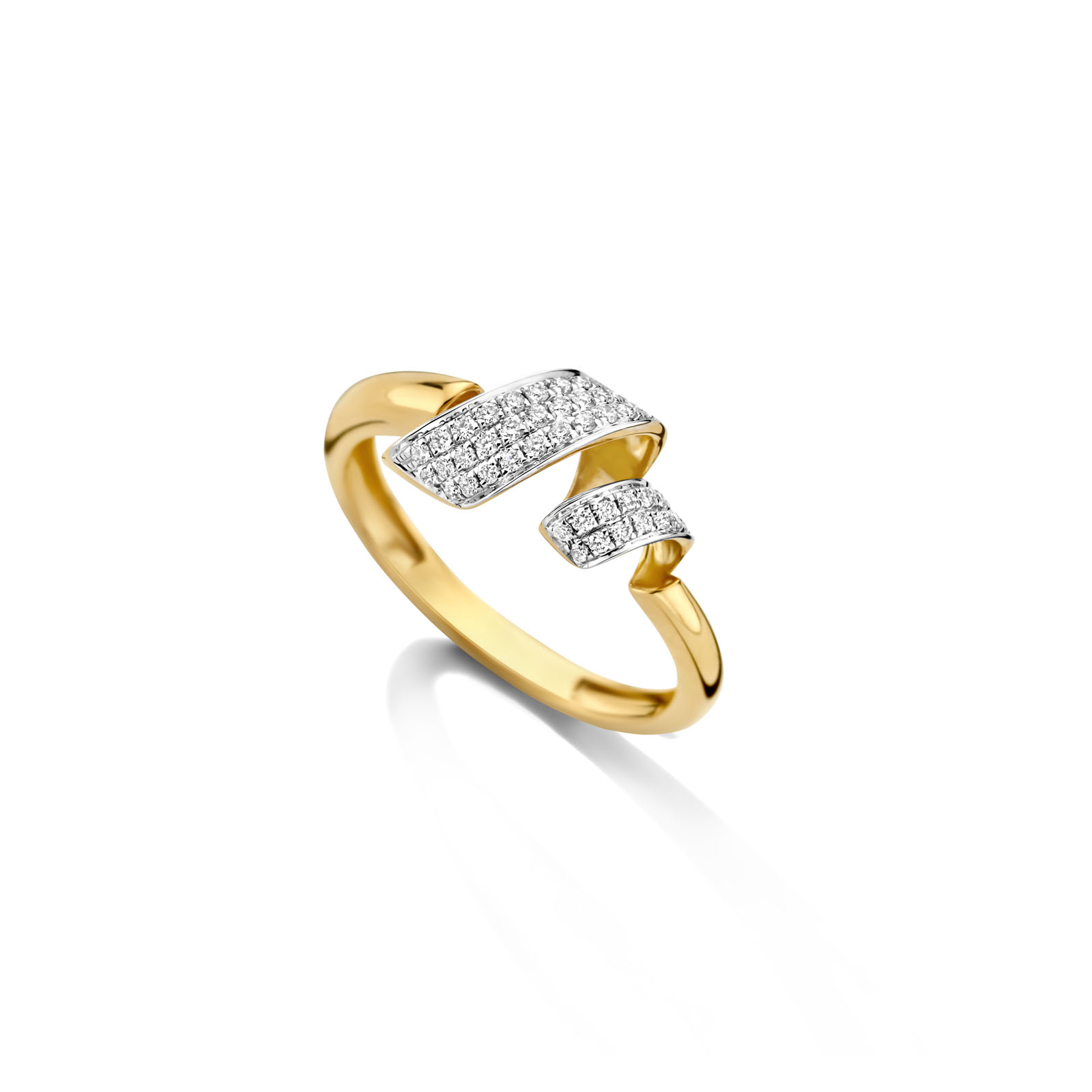 Ring goud 18kt met natuurlijke diamant