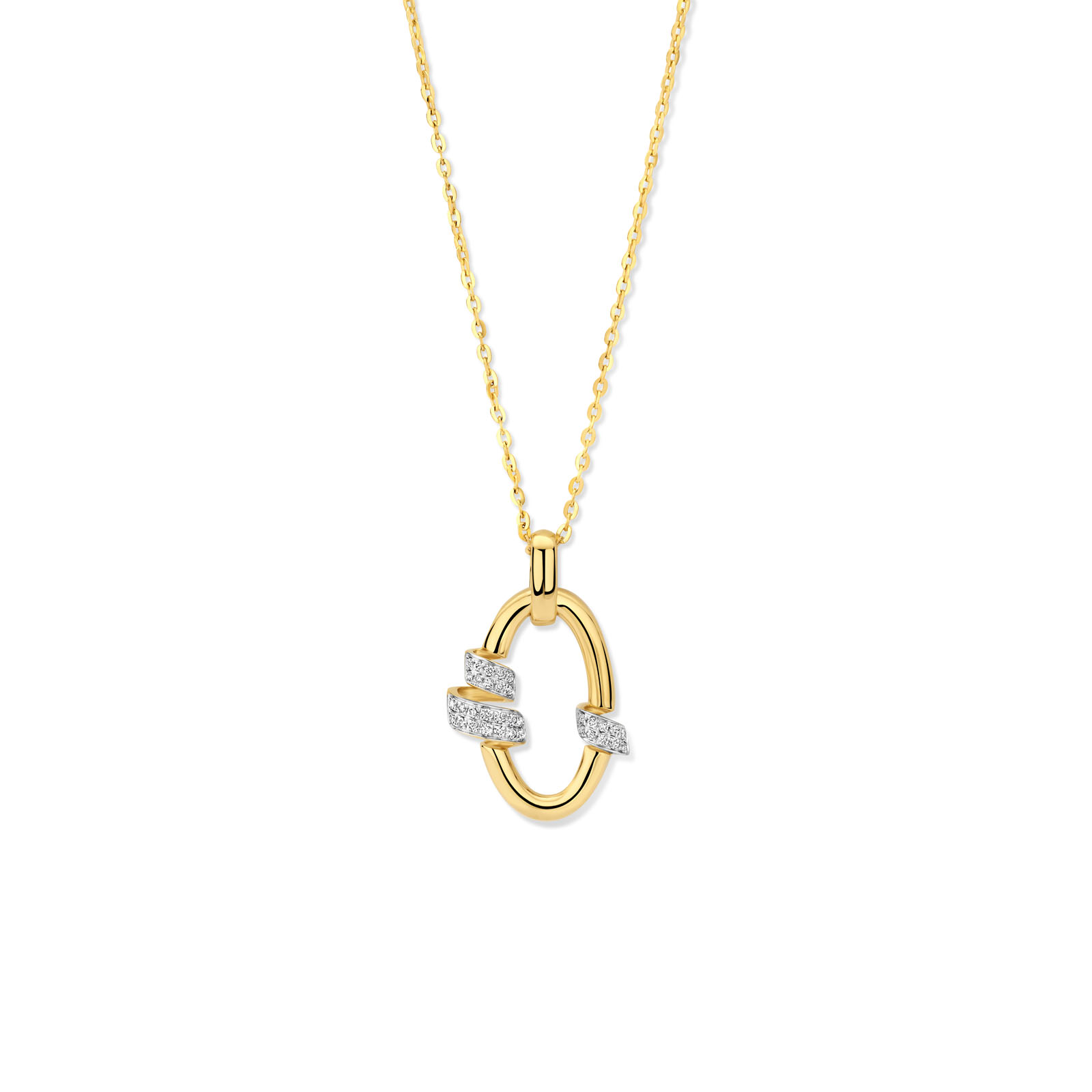 Hanger goud 18kt met natuurlijke diamant