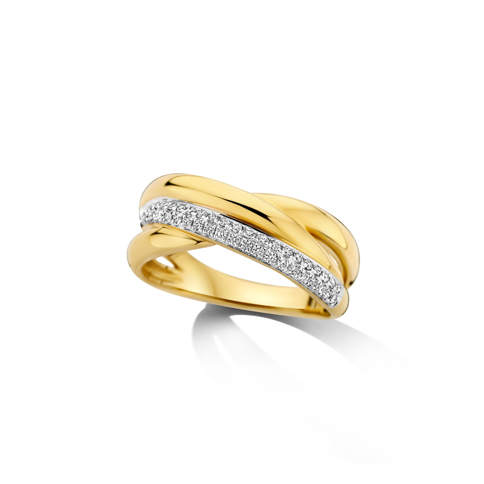 Ring goud 18kt met natuurlijke diamant