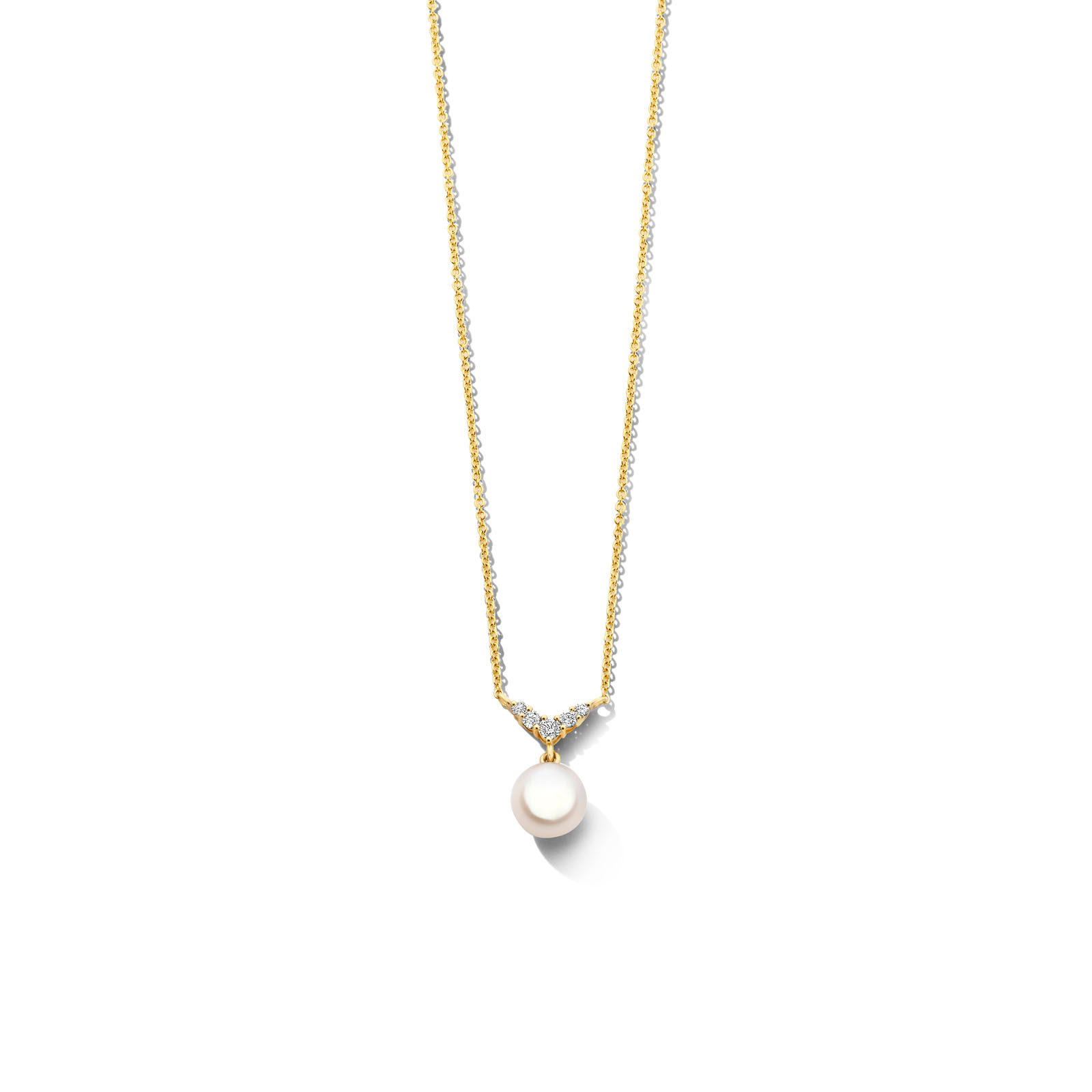 Ketting met hanger goud 18kt met natuurlijke diamant