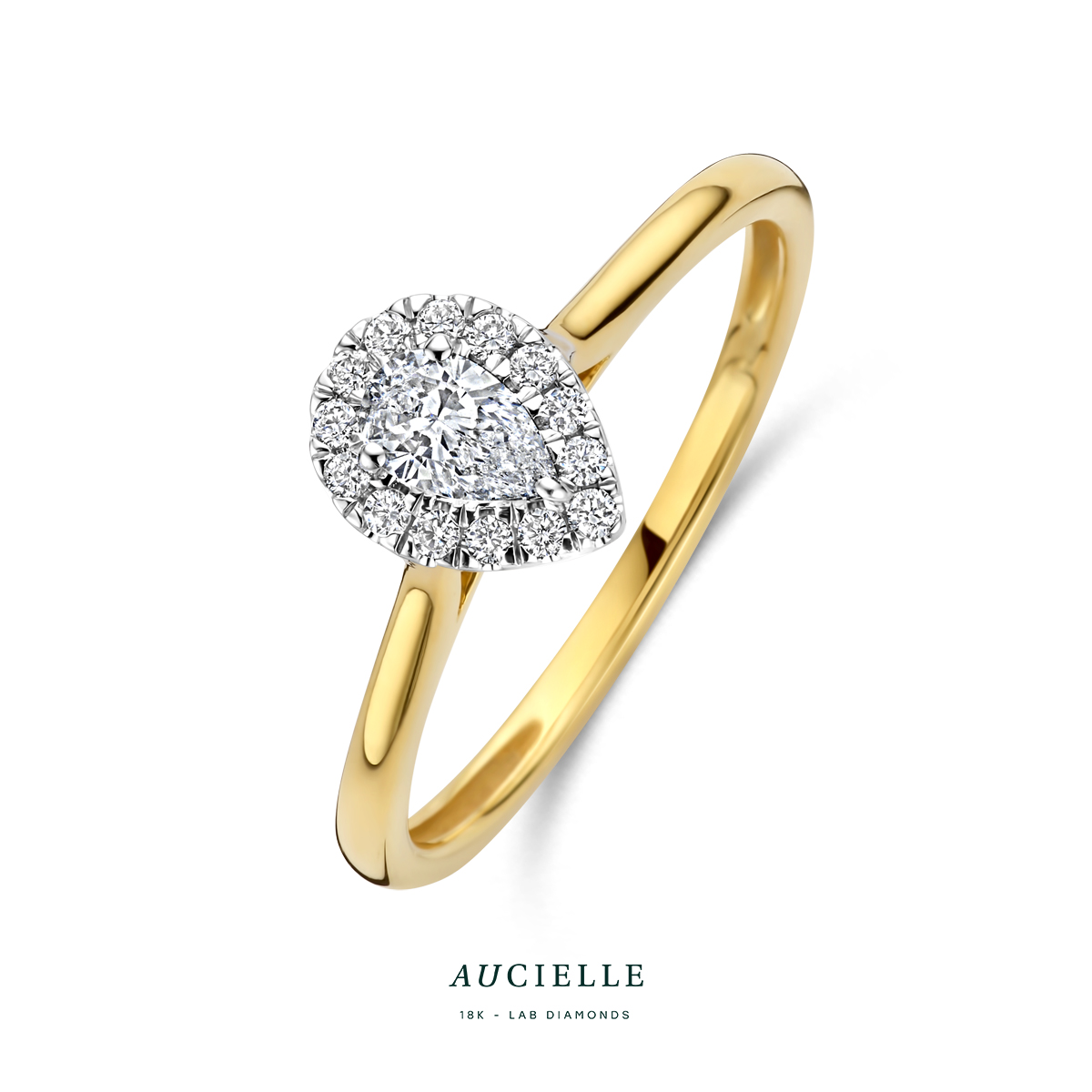Ring entourage peer met Lab diamanten MC LGD 0.285ct