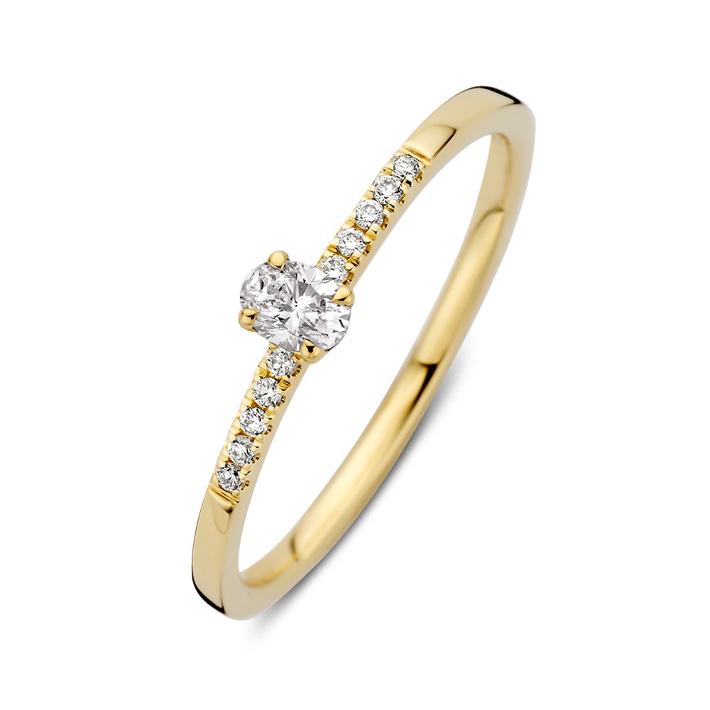 Ring geelgoud diamant 0.19 crt