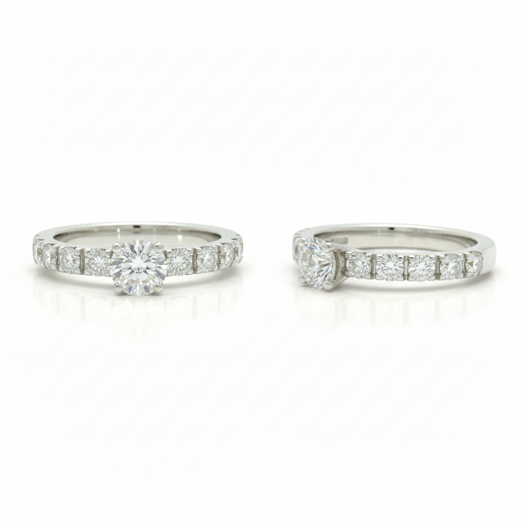 18kt witgouden ring met briljant 0.42ct