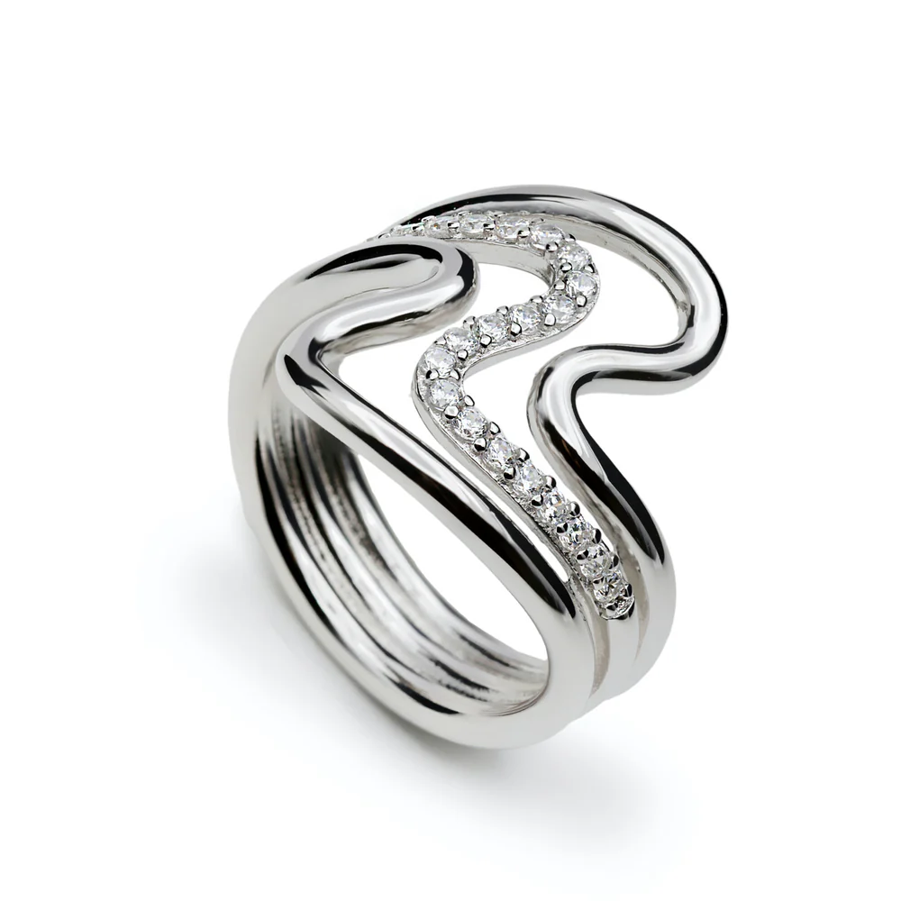 Zilveren ring met zirkonia