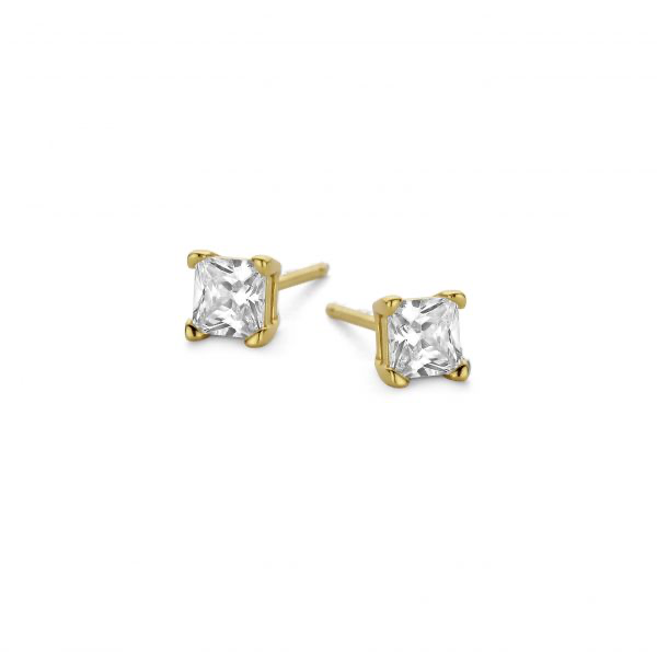 Schitterende zilveren oorknopjes met prachtige geslepen zirkonia steentjes van het merk New Bling. Passen bij iedere look. Perfect te combineren met de andere schitterende sieraden van New Bling.